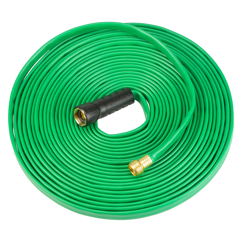 Neatly coiled up green hose