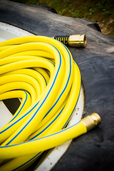 Yellow hose coiled up