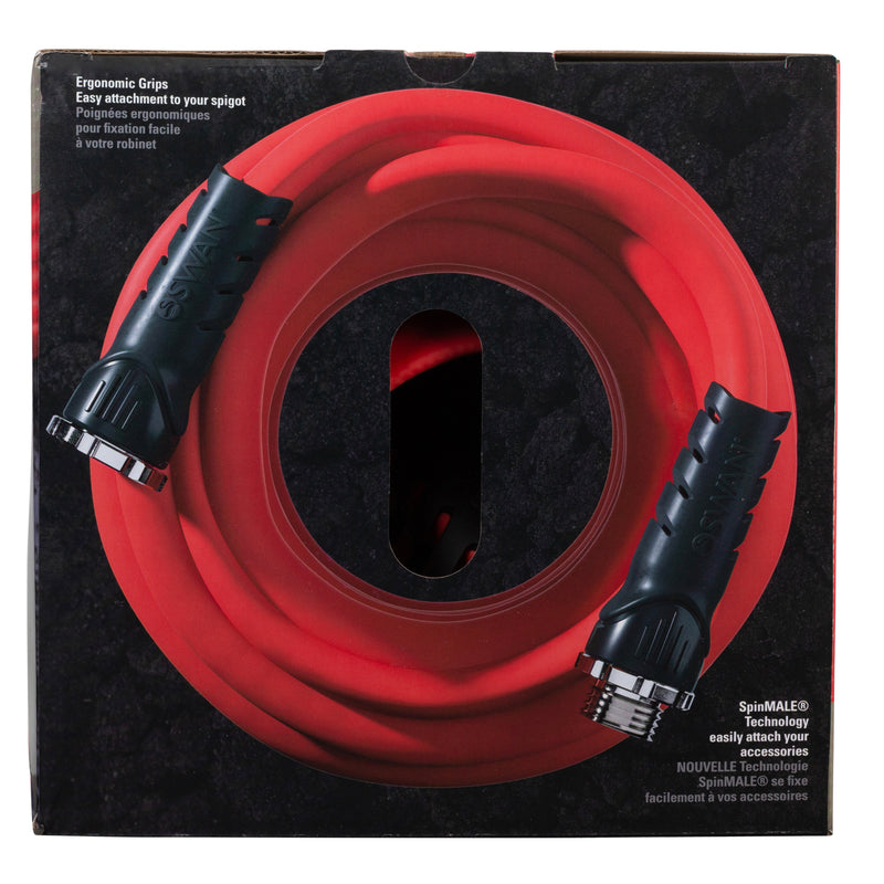 Red XFlex hose showing ergonomic grips